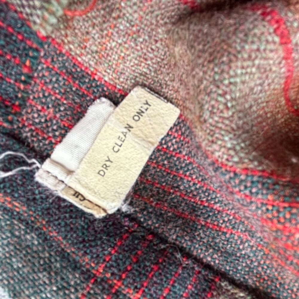 Vintage 1970s Red Plaid Flared Wool Skirt 22 Waist - Picture 6 of 6